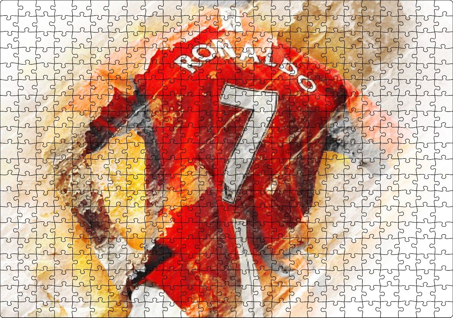 Numara 7 Formalı Ronaldo Sırt Görünüm Puzzle Yapboz MDF Ahşap 500 Parça 49 cm X 68 cm