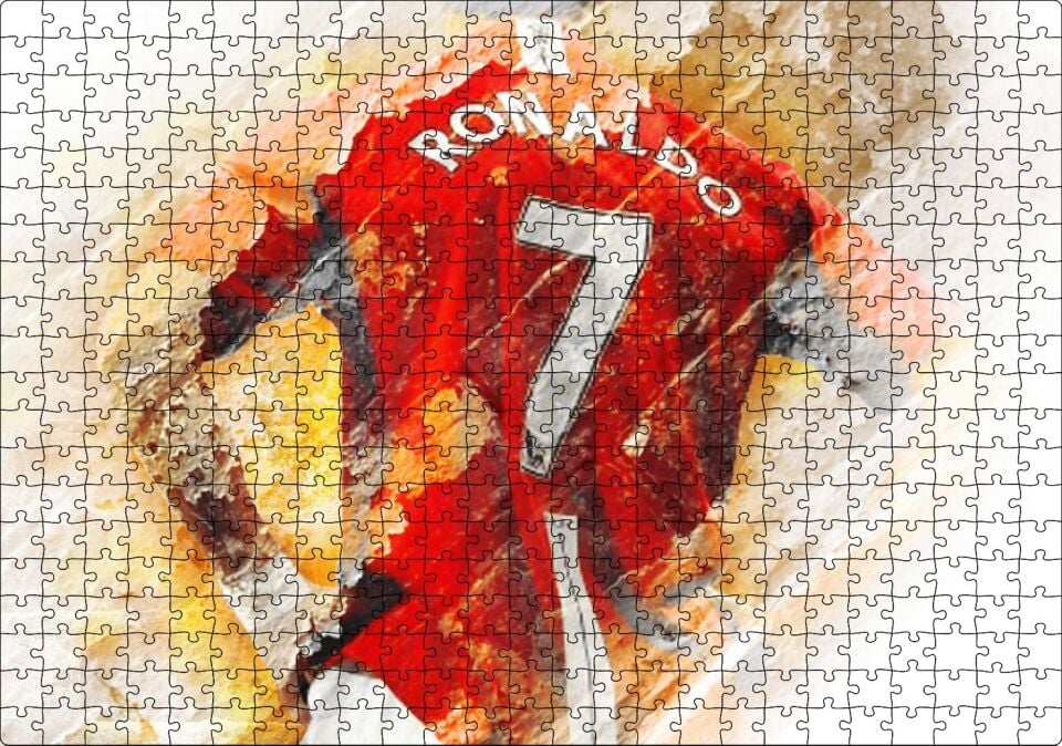 Numara 7 Formalı Ronaldo Sırt Görünüm Puzzle Yapboz MDF Ahşap 500 Parça 49 cm X 68 cm