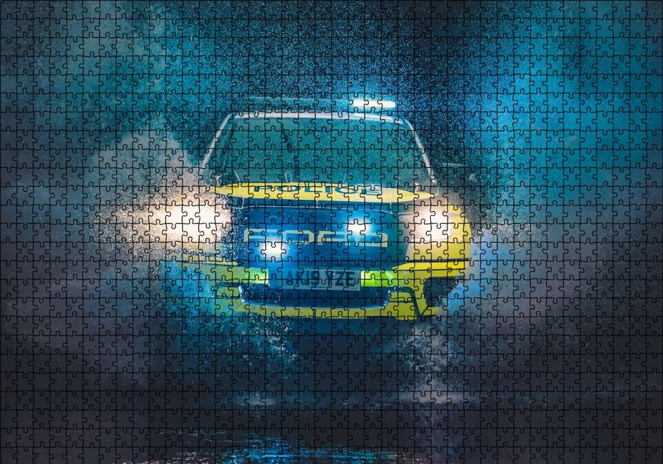 Ford Ranger Raptor Polis Aracı Puzzle Yapboz MDF Ahşap 1000 Parça 49 cm X 68 cm