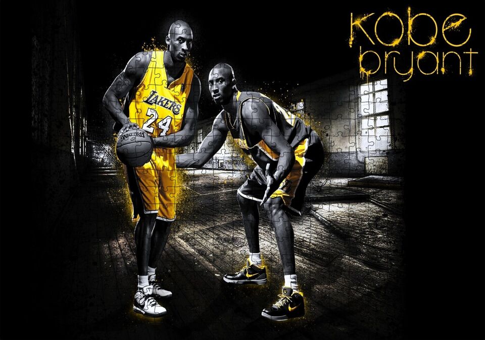 Kobe Bryant Los Angeles Lakers Puzzle Yapboz MDF Ahşap 500 Parça 49 cm X 68 cm