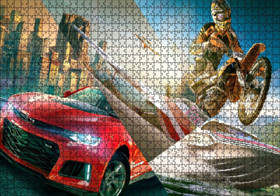 The Crew 2 Video Game 2018 Görseli Puzzle Yapboz MDF Ahşap 1000 Parça 49 cm X 68 cm