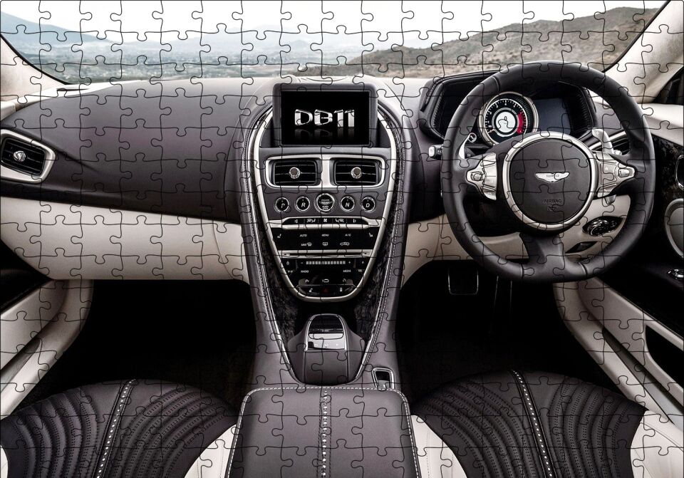 Aston Martin DB11 Kokpit Puzzle Yapboz MDF Ahşap 255 Parça 34 cm X 49 cm