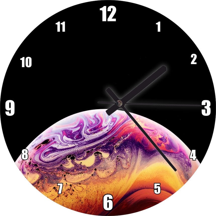 Apple Logosu ve Muhteşem Küre Mdf Ahşap Duvar Saati