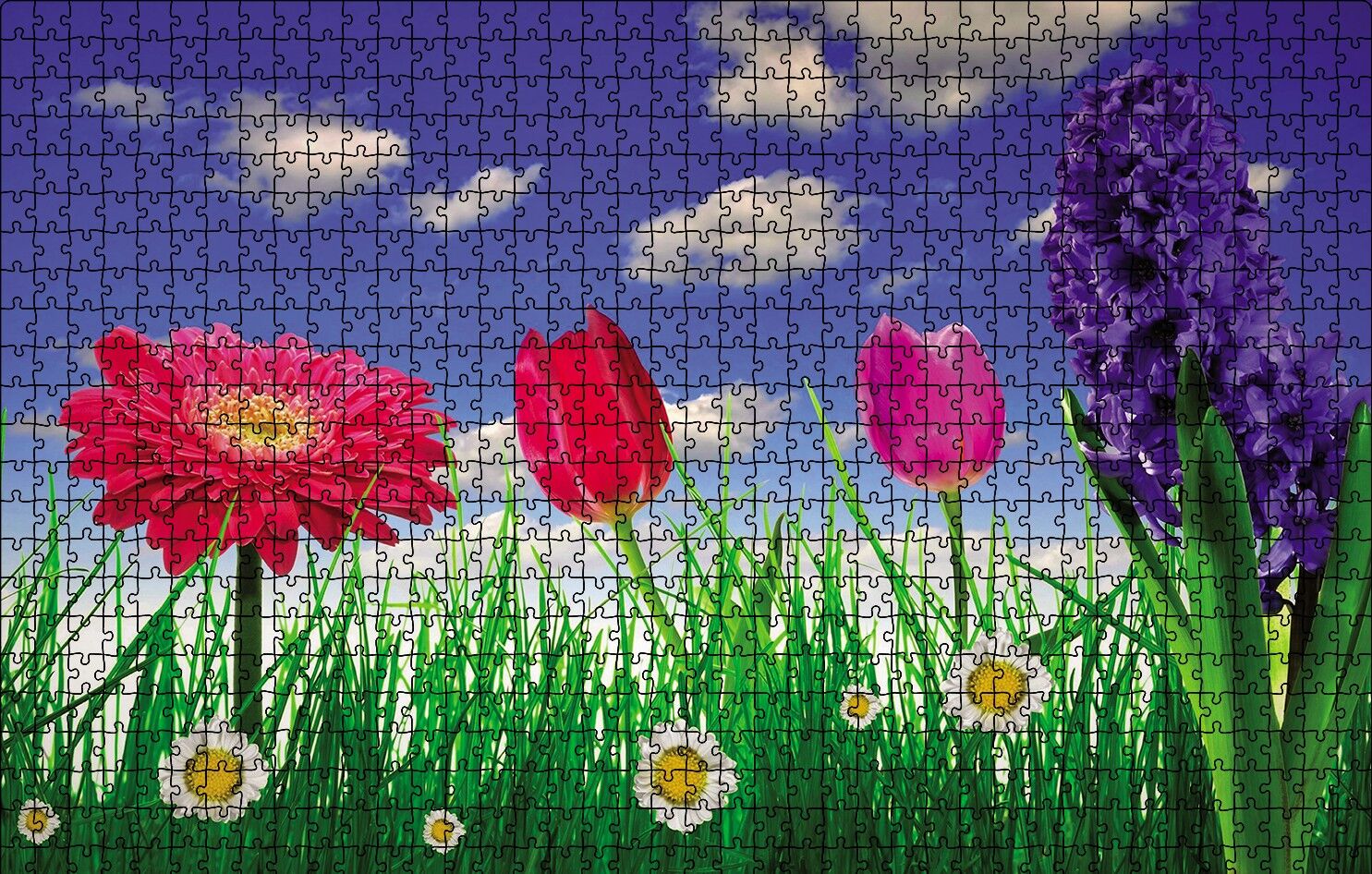 Bahar Çiçekleri Puzzle Yapboz MDF Ahşap 1000 Parça 49 cm X 68 cm