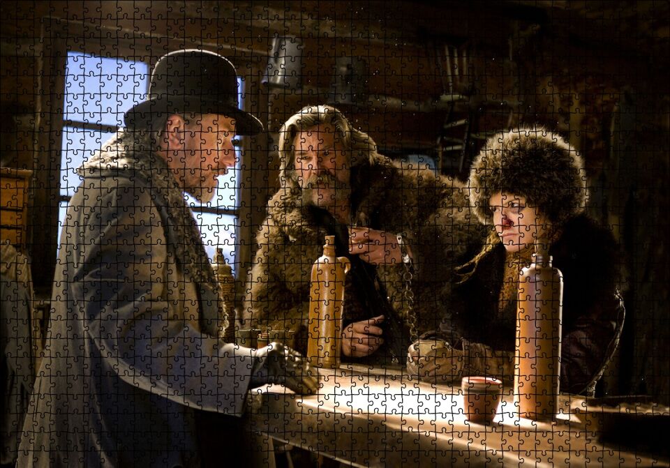 Nefret Sekizlisi Kurt Russell Tim Roth Jennifer J Leigh Puzzle Yapboz MDF Ahşap 1000 Parça 49 cm X 68 cm