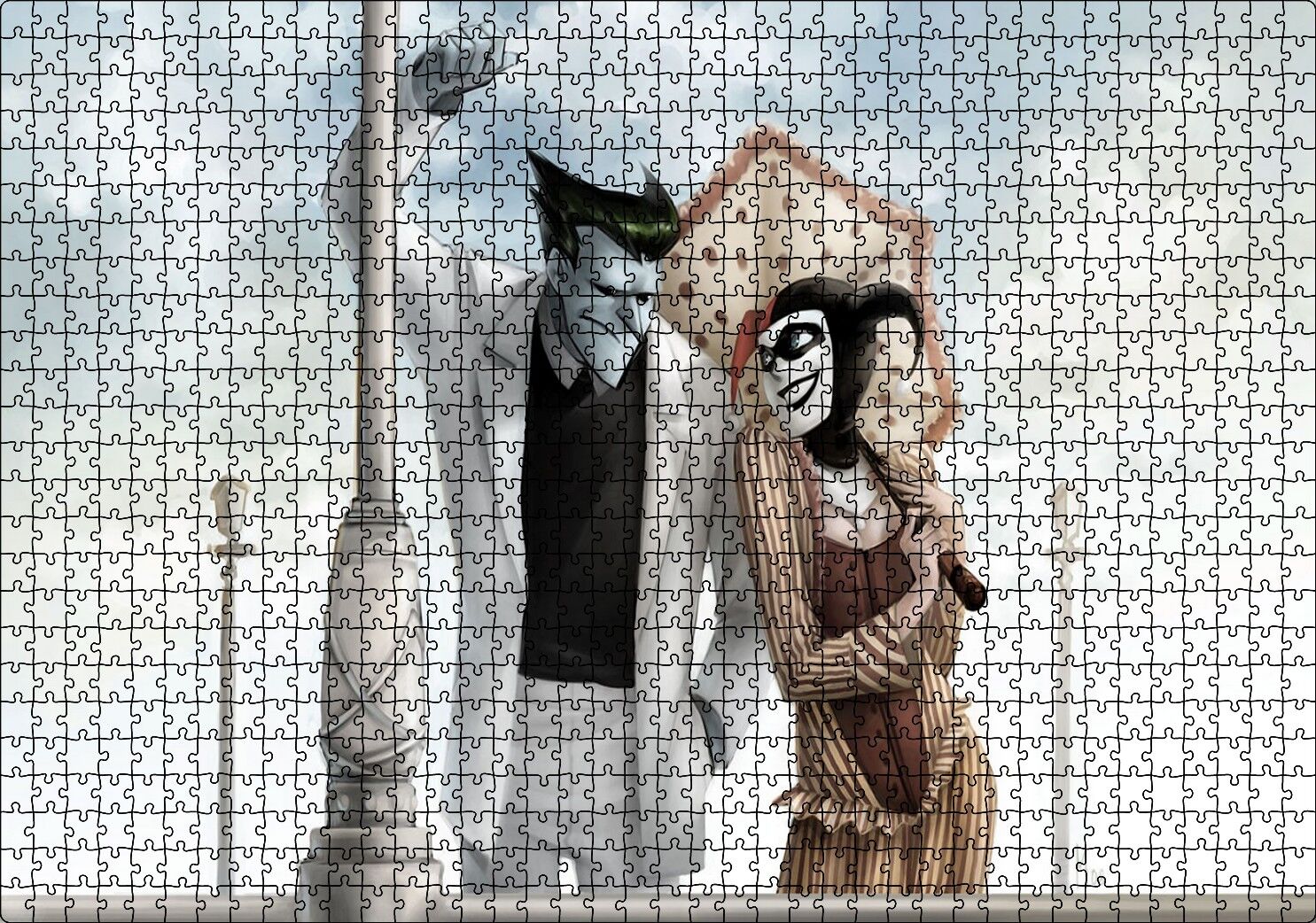 Joker Harley Quinn Aşkı Animasyon Görseli Puzzle Yapboz MDF Ahşap 1000 Parça 49 cm X 68 cm