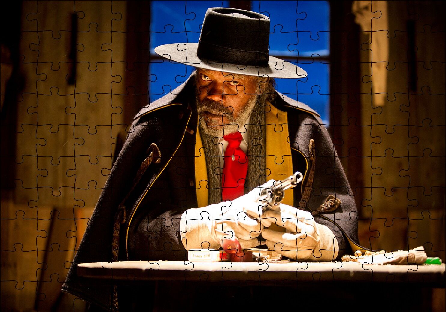 Nefret Sekizlisi Samuel L Jackson Puzzle Yapboz MDF Ahşap 120 Parça 24 cm X 34 cm