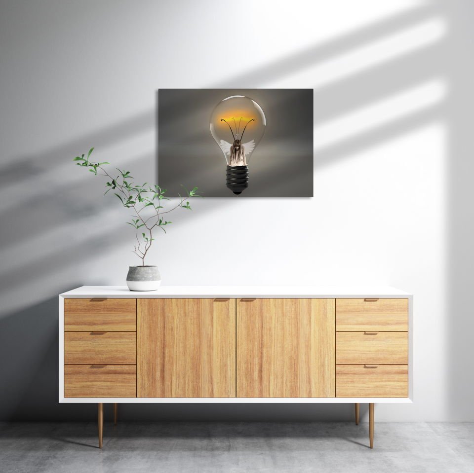 Ataş Böceği Yorgun Melek MDF Akşap Duvar Tablo 35x50 cm