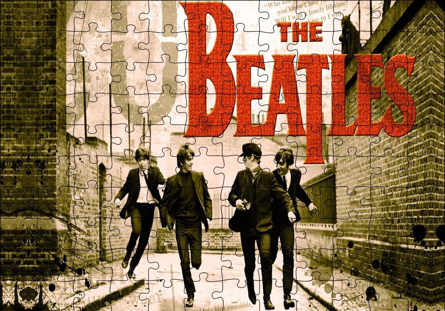 The Beatles Afiş Puzzle Yapboz MDF Ahşap