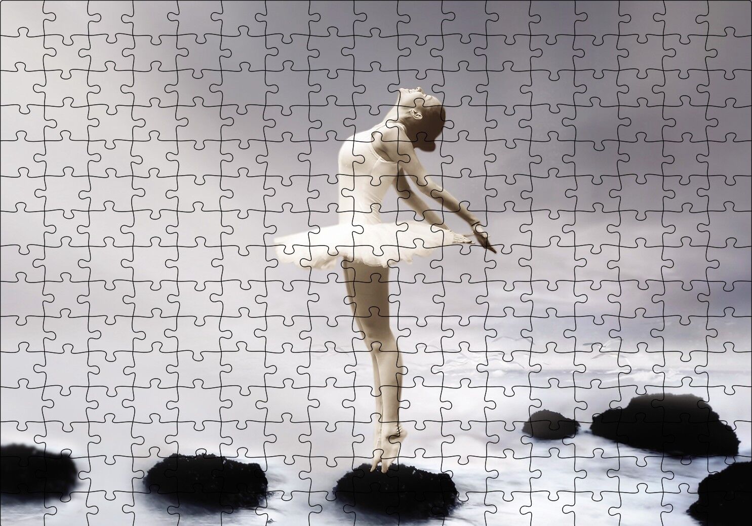 Balerin Kız Fantastik Puzzle Yapboz MDF Ahşap 255 Parça 34 cm X 49 cm