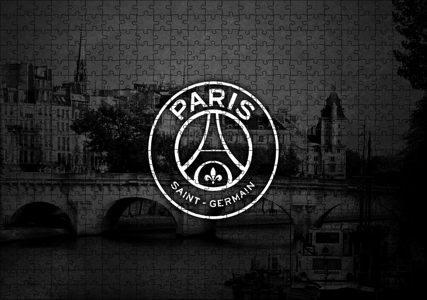 Paris Saint Germain Logosu Paris Arka Plan Puzzle Yapboz MDF Ahşap 500 Parça 49 cm X 68 cm