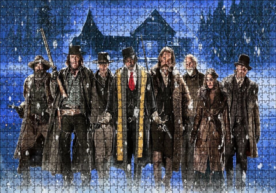 Nefret Sekizlisi Tüm Kahramanlar Puzzle Yapboz MDF Ahşap 1000 Parça 49 cm X 68 cm