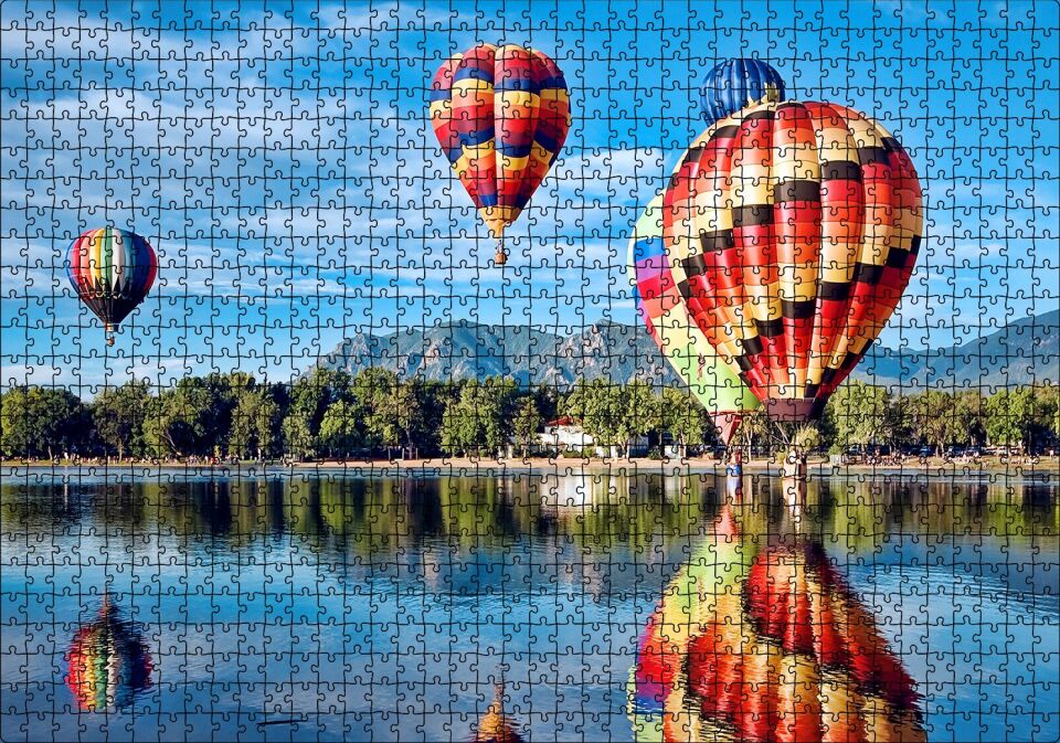 Coloradoda Sıcak Hava Balonları Görseli Puzzle Yapboz MDF Ahşap 1000 Parça 49 cm X 68 cm