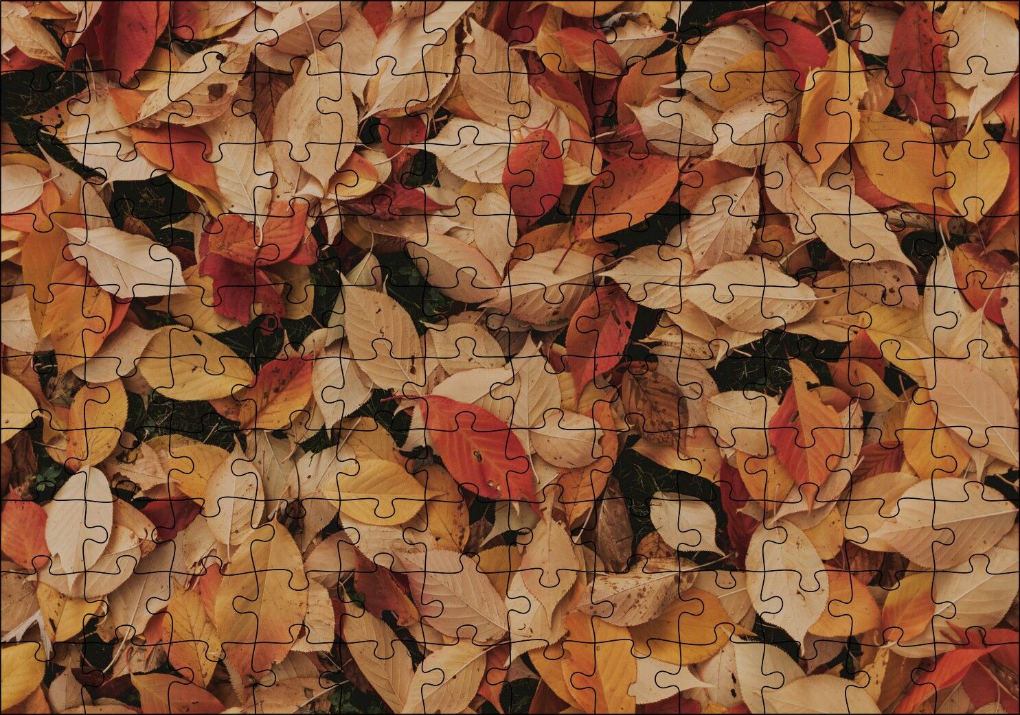 Üstüste Sonbahar Yaprakları Puzzle Yapboz MDF Ahşap 120 Parça 24 cm X 34 cm