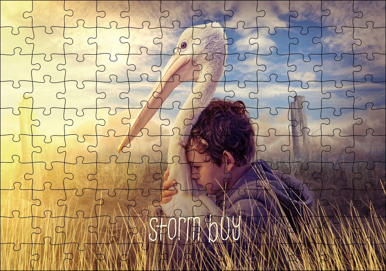 Fırtına Çocuk ve Pelikan Puzzle Yapboz MDF Ahşap