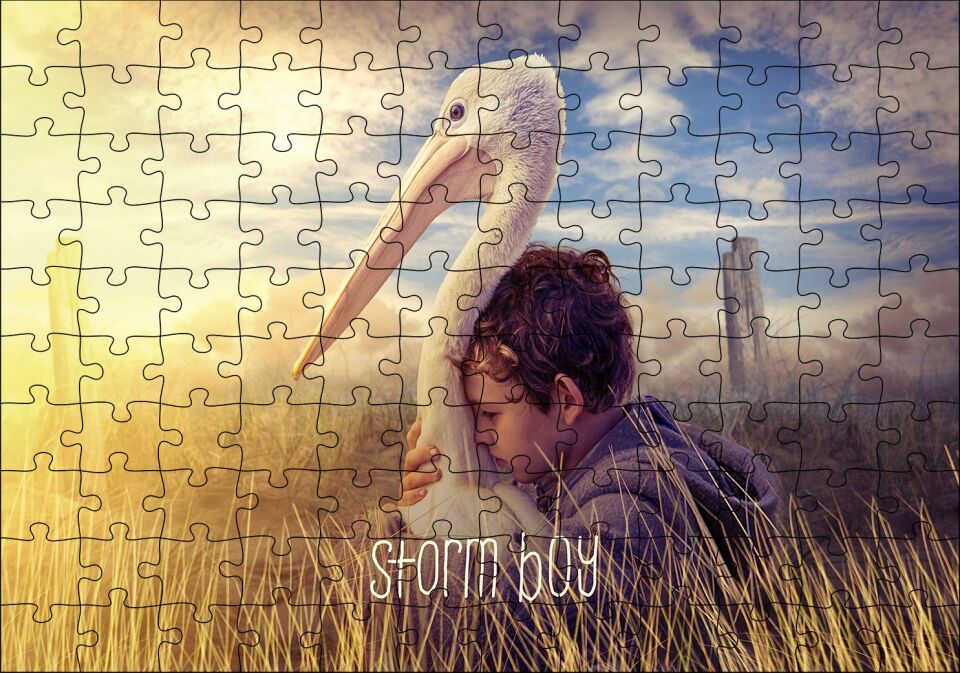 Fırtına Çocuk ve Pelikan Puzzle Yapboz MDF Ahşap