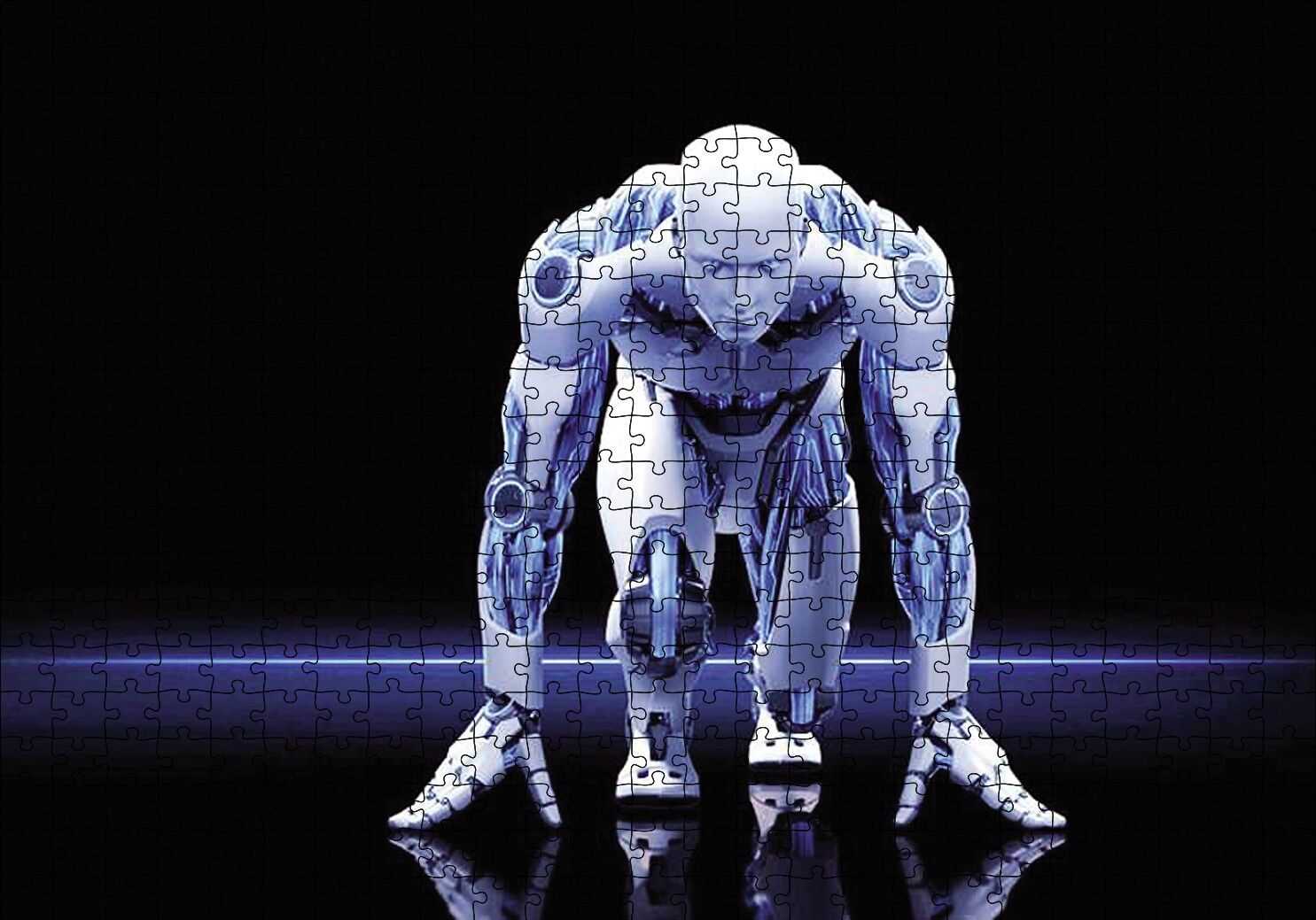 Koşucu Robot Puzzle Yapboz MDF Ahşap 500 Parça 49 cm X 68 cm