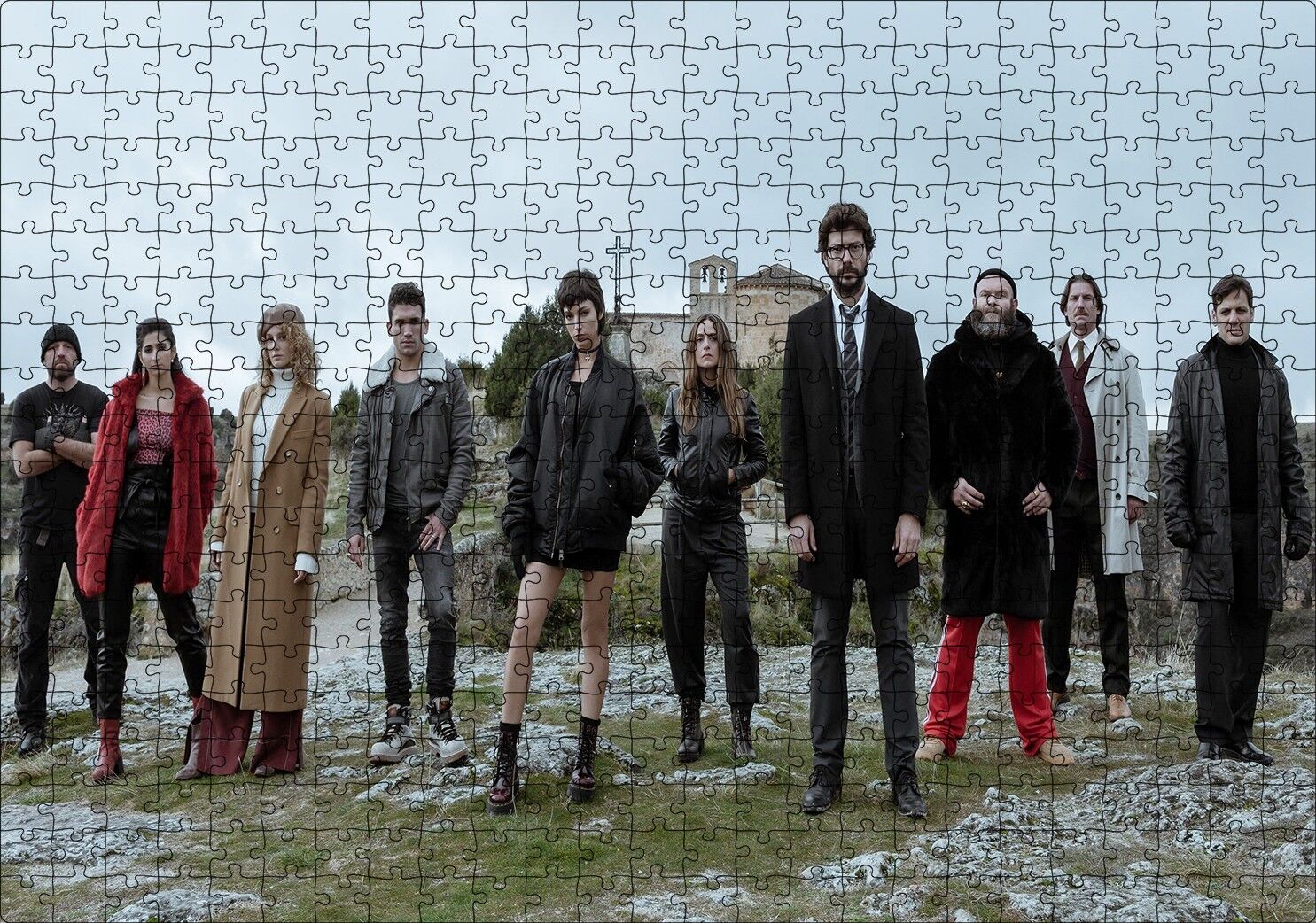 La Casa De Papel Tam Kadro Puzzle Yapboz MDF Ahşap 500 Parça 49 cm X 68 cm