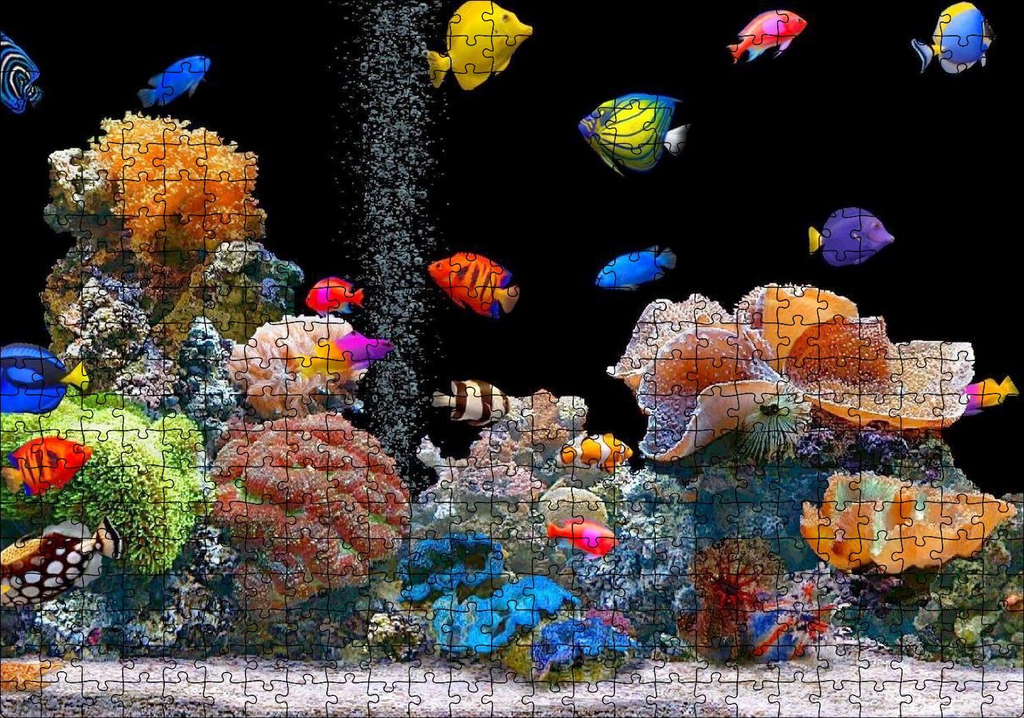 Rengarenk Deniz Akvaryumu Puzzle Yapboz MDF Ahşap 500 Parça 49 cm X 68 cm
