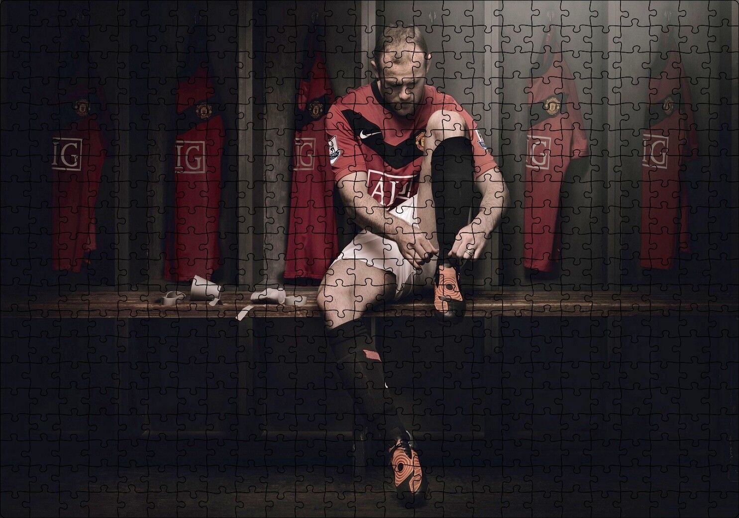 Wayne Rooney Manchester United Futbolcu Puzzle Yapboz MDF Ahşap 500 Parça 49 cm X 68 cm