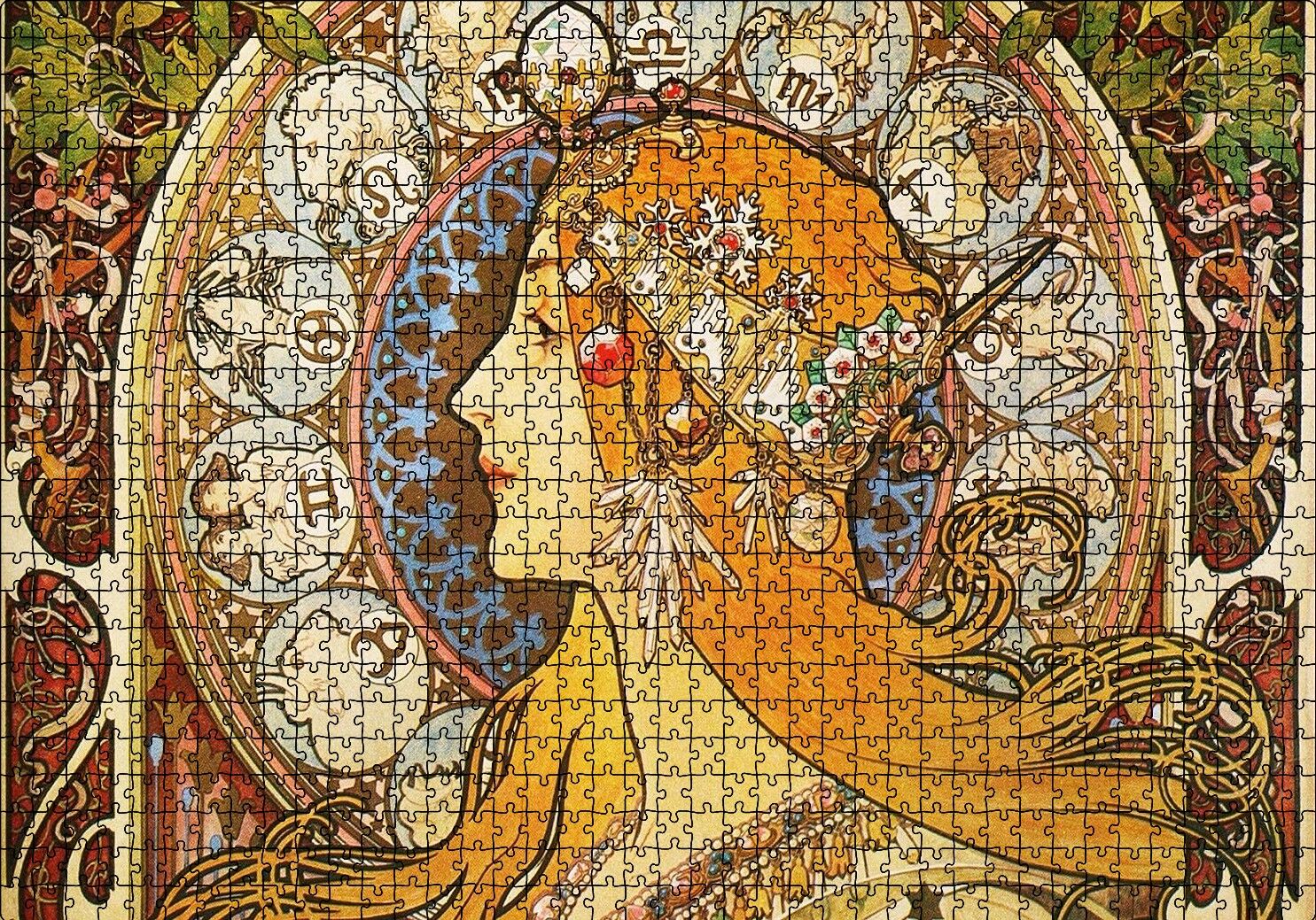 Astrolog Kadın ve Burçlar Puzzle Yapboz MDF Ahşap 1000 Parça 49 cm X 68 cm