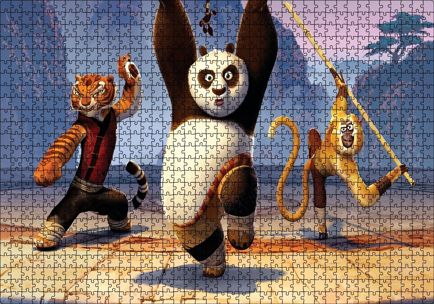 Kung Fu Panda 3 Usta Panda Puzzle Yapboz MDF Ahşap 1000 Parça 49 cm X 68 cm