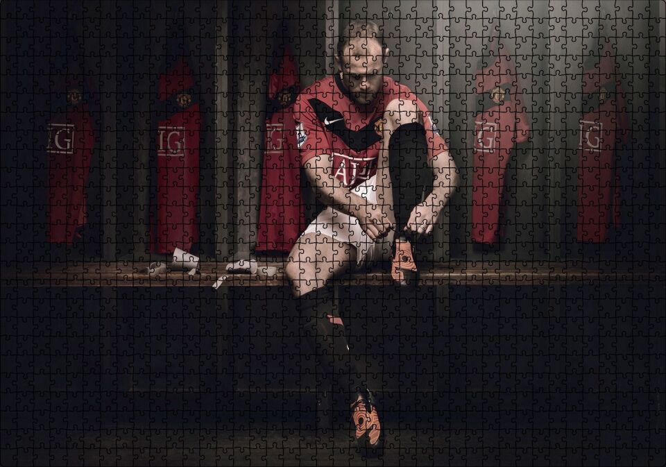 Wayne Rooney Manchester United Futbolcu Puzzle Yapboz MDF Ahşap 1000 Parça 49 cm X 68 cm