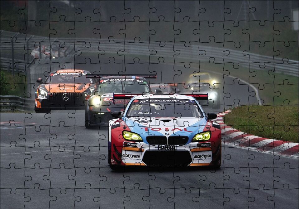 Yarış Arabaları Puzzle Yapboz MDF Ahşap