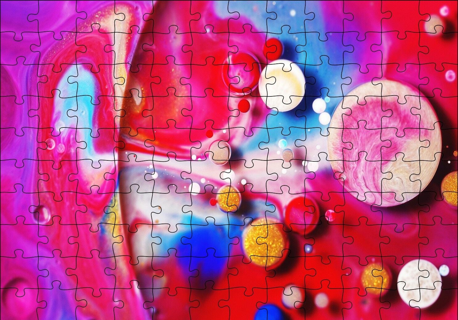 Küreler Hücreler ve Renk Topları Puzzle Yapboz MDF Ahşap 120 Parça 24 cm X 34 cm