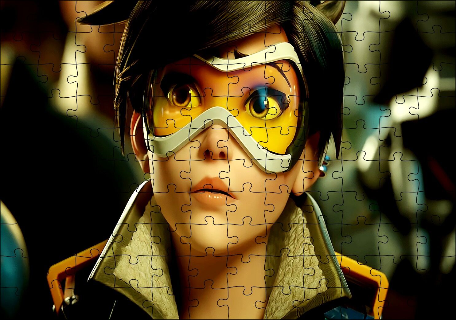 Overwatch Agent Tracer Oyunları Görseli Puzzle Yapboz MDF Ahşap 120 Parça 24 cm X 34 cm