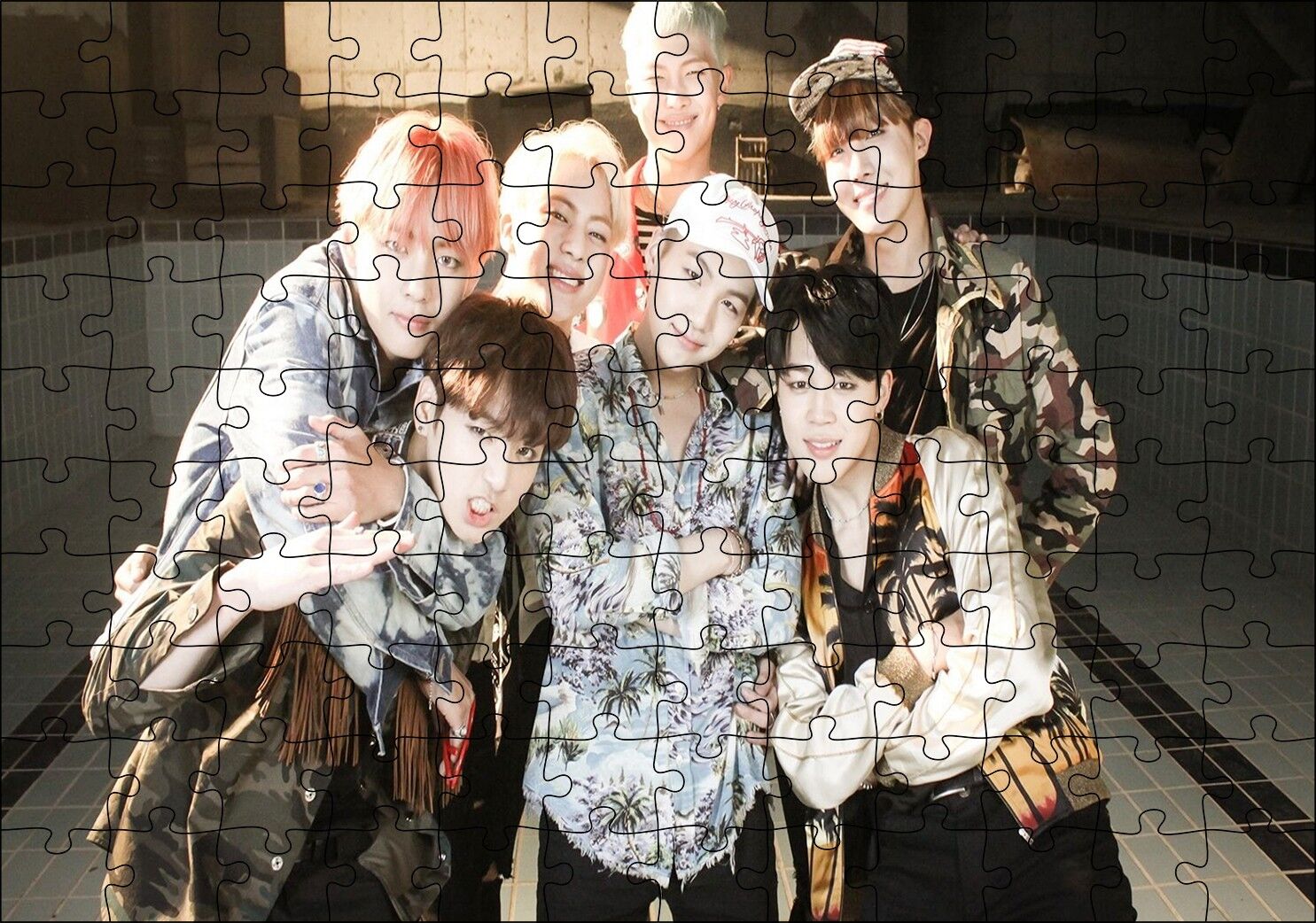 Kore Pop Grubu BTS Üyeleri Puzzle Yapboz MDF Ahşap