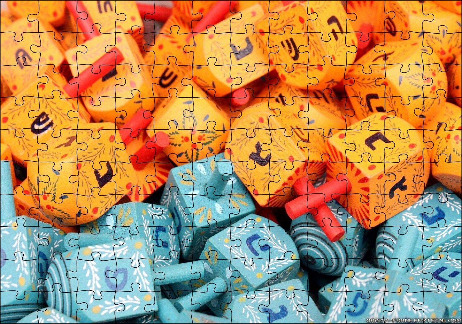 Renkli ve Harfli Minik Topaçlar Puzzle Yapboz MDF Ahşap 120 Parça 24 cm X 34 cm