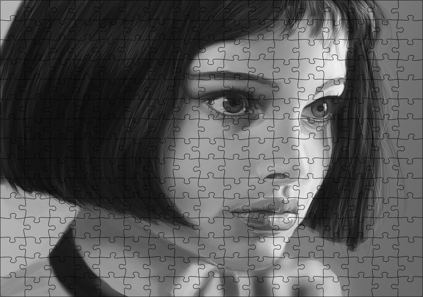 Leon Mathilda Natalie Portman Dijital Çizim Puzzle Yapboz MDF Ahşap 255 Parça 34 cm X 49 cm