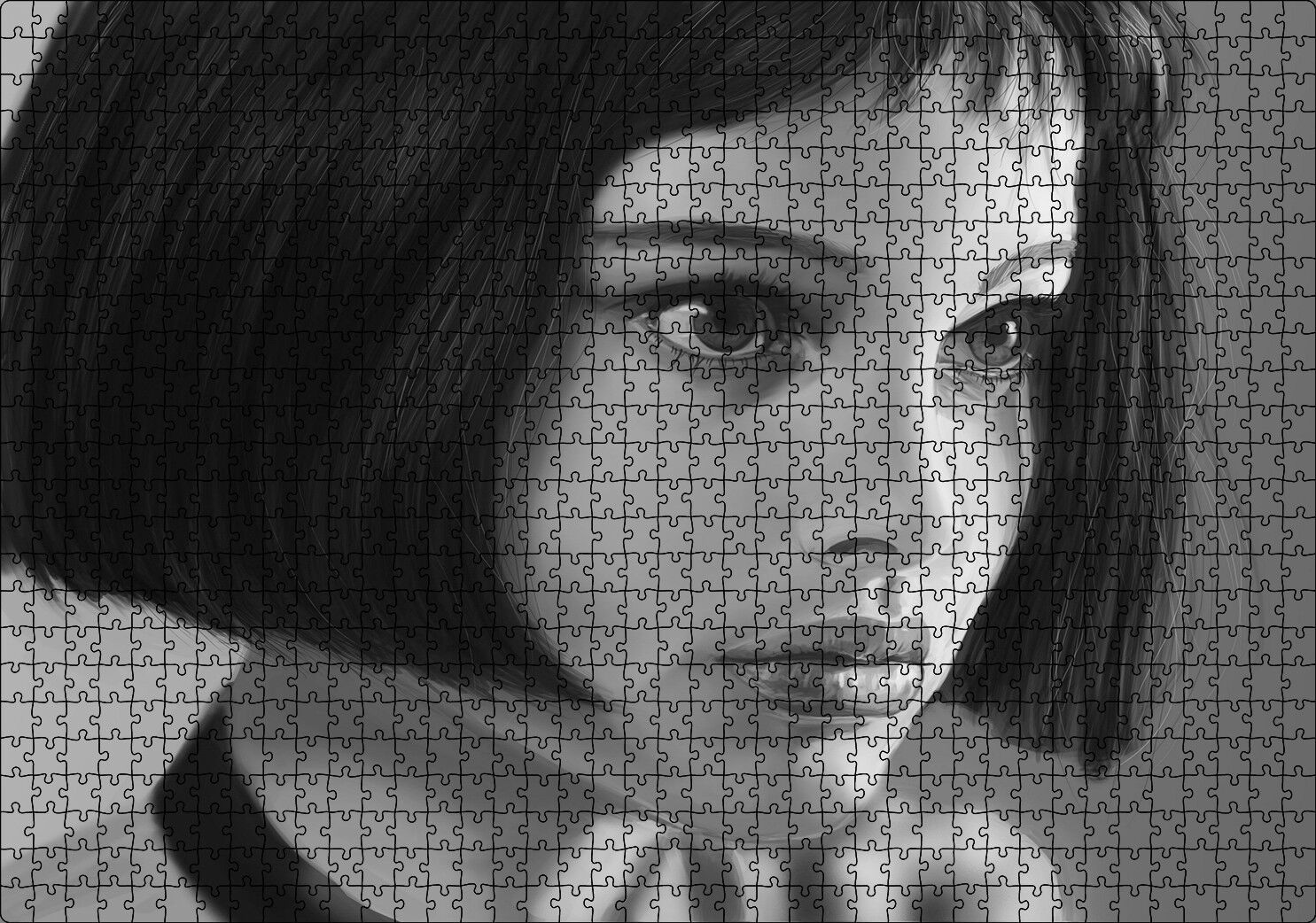 Leon Mathilda Natalie Portman Dijital Çizim Puzzle Yapboz MDF Ahşap 1000 Parça 49 cm X 68 cm