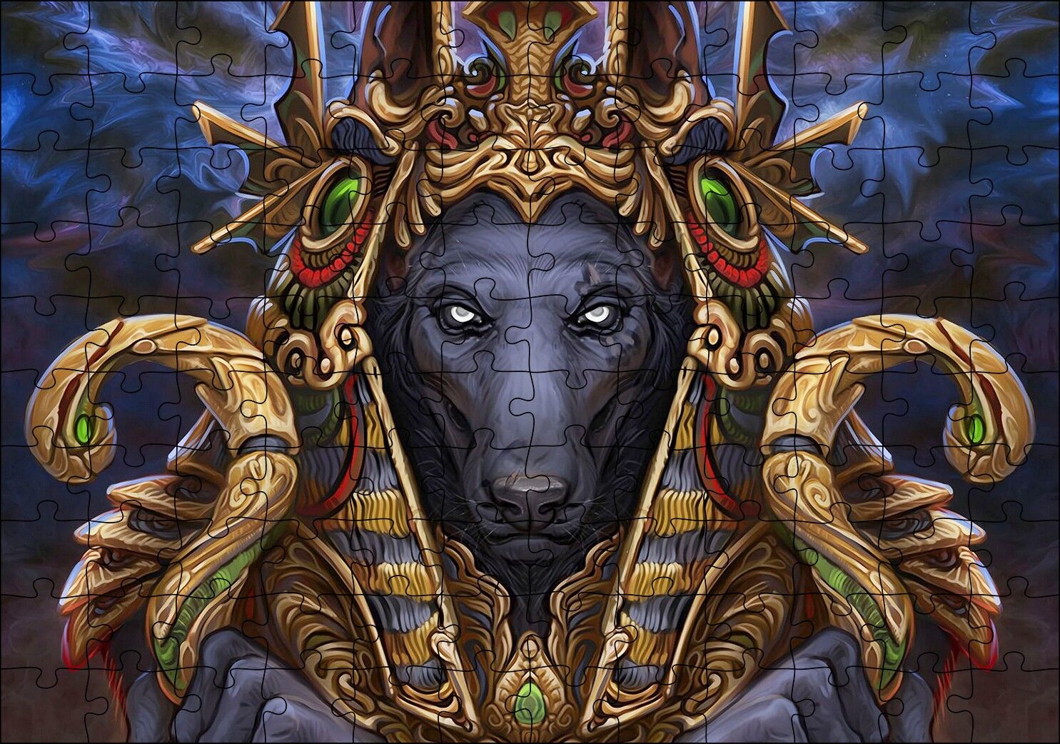 Kurt Firavun Dijital Çizim Puzzle Yapboz MDF Ahşap