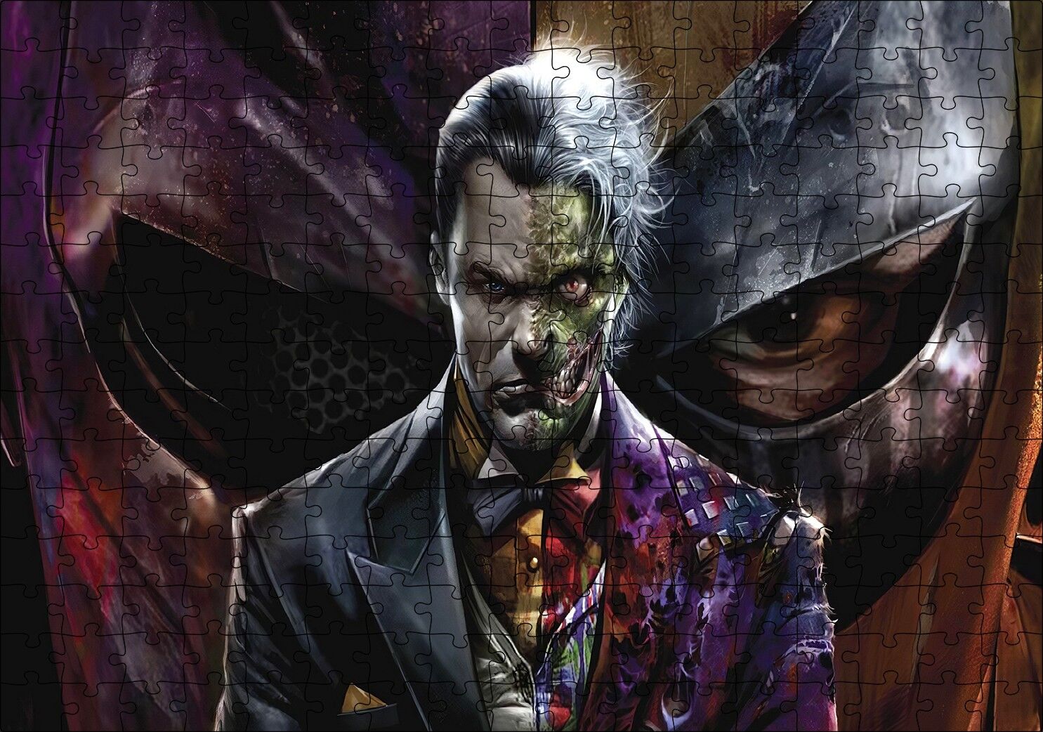 İki Yüzlü Joker Görseli Puzzle Yapboz MDF Ahşap 255 Parça 34 cm X 49 cm