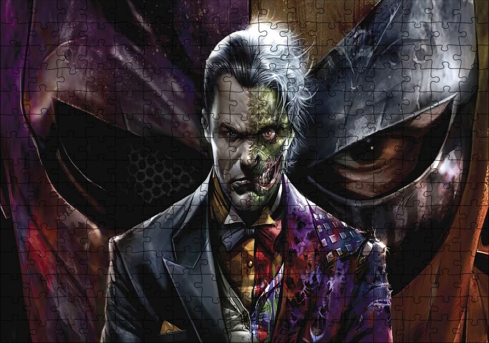 İki Yüzlü Joker Görseli Puzzle Yapboz MDF Ahşap 255 Parça 34 cm X 49 cm