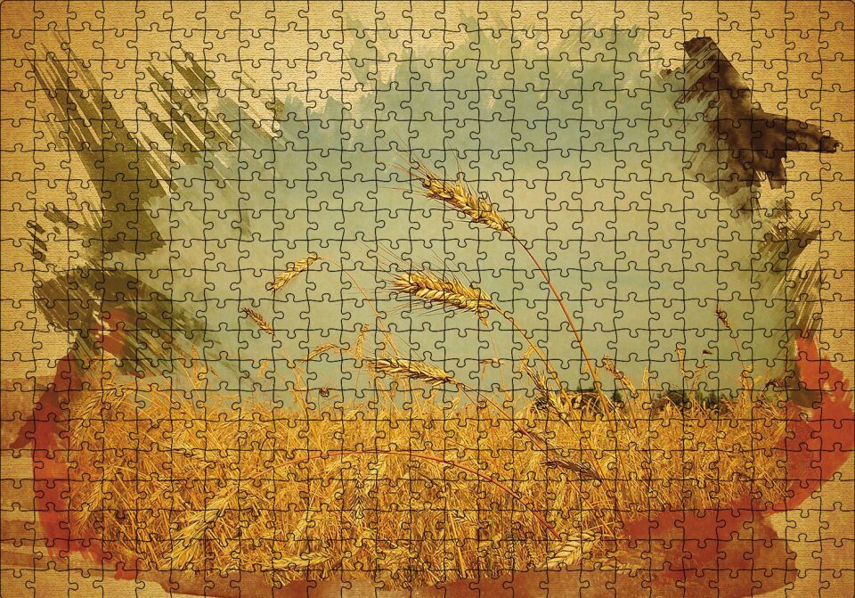 Buğday Başaklar Puzzle Yapboz MDF Ahşap 500 Parça 49 cm X 68 cm