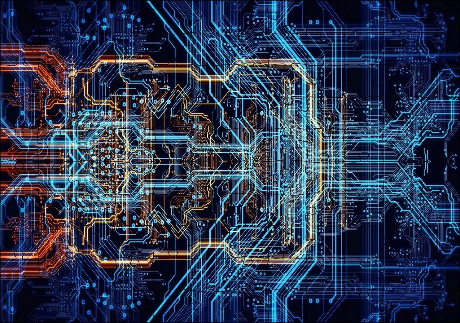 Anakart Üzerinde Veriyolları Puzzle Yapboz MDF Ahşap