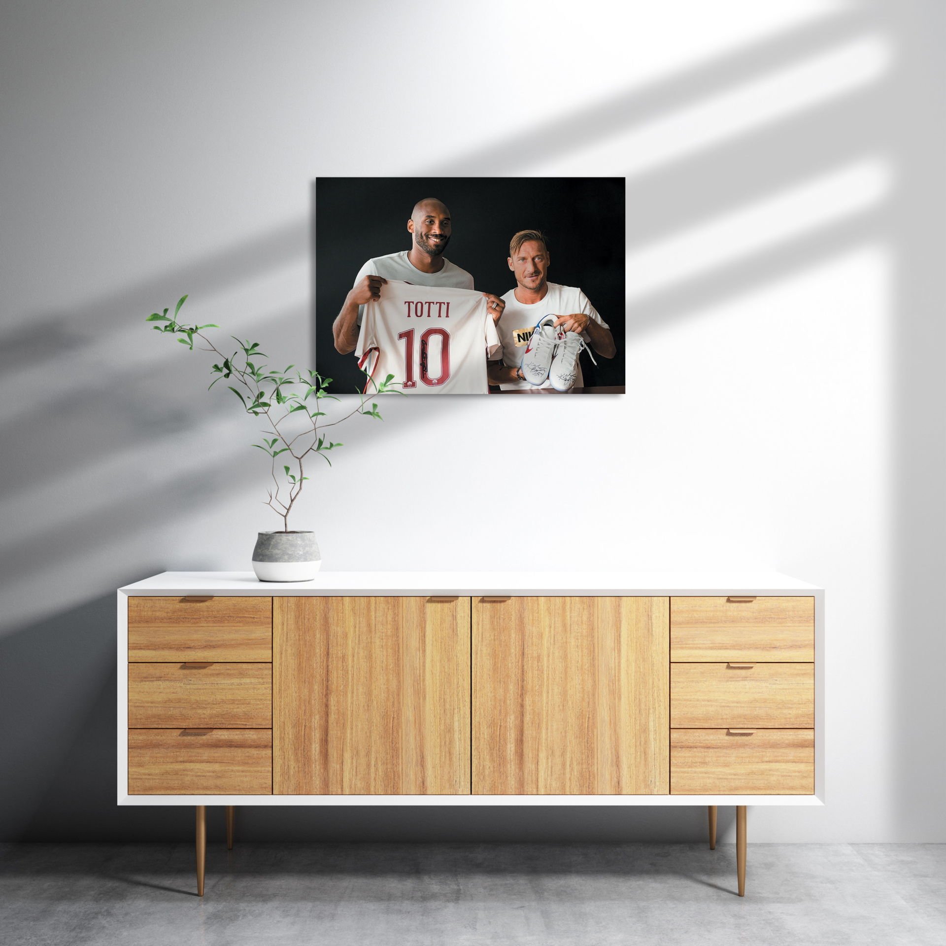 Kobe Bryant ve Totti MDF Akşap Duvar Tablo 25x35 cm