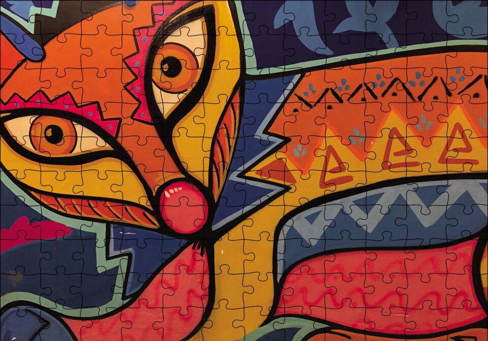 Kübizim Sanatı Puzzle Yapboz MDF Ahşap 120 Parça 24 cm X 34 cm