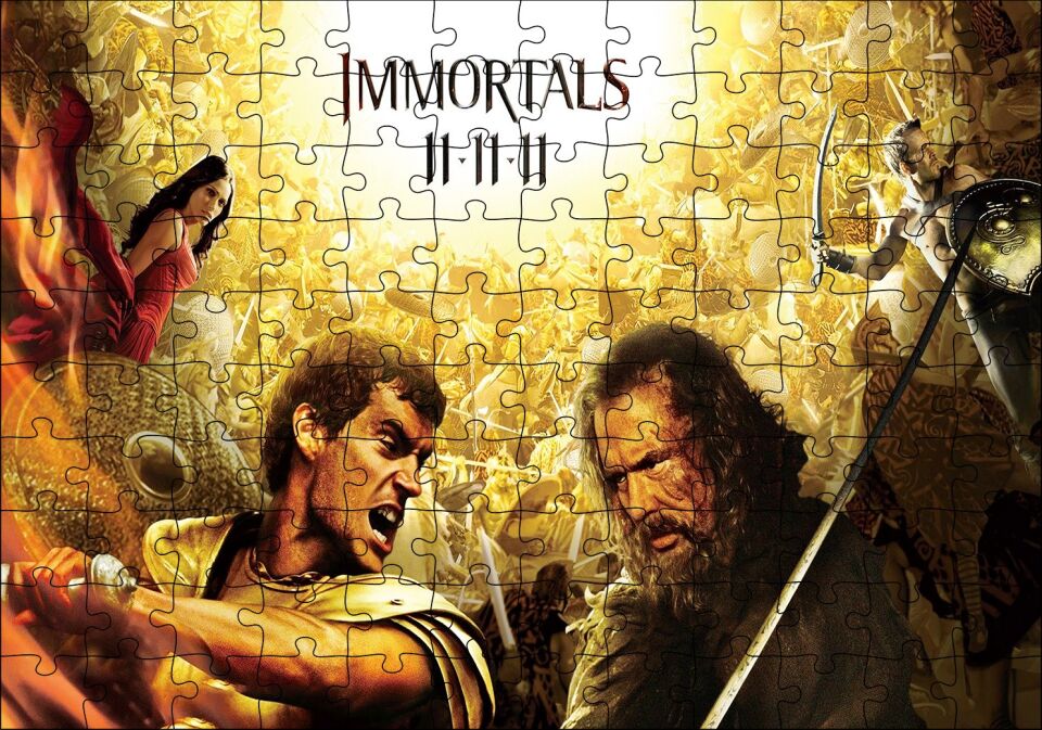 Ölümsüzler İki Karakter Puzzle Yapboz MDF Ahşap 120 Parça 24 cm X 34 cm