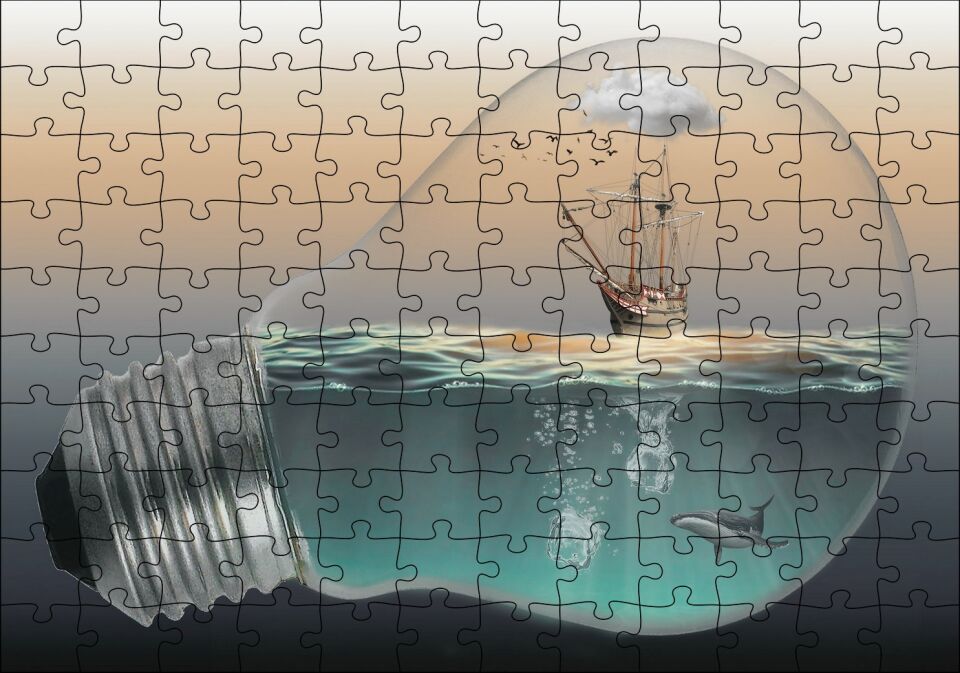 Amerika'yı Hatalı Gösteren En Eski Dünya Haritası Puzzle Yapboz MDF Ahşap 120 Parça 24 cm X 34 cm