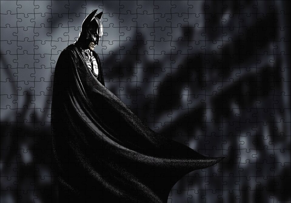 Batman Gecede Puzzle Yapboz MDF Ahşap 255 Parça 34 cm X 49 cm