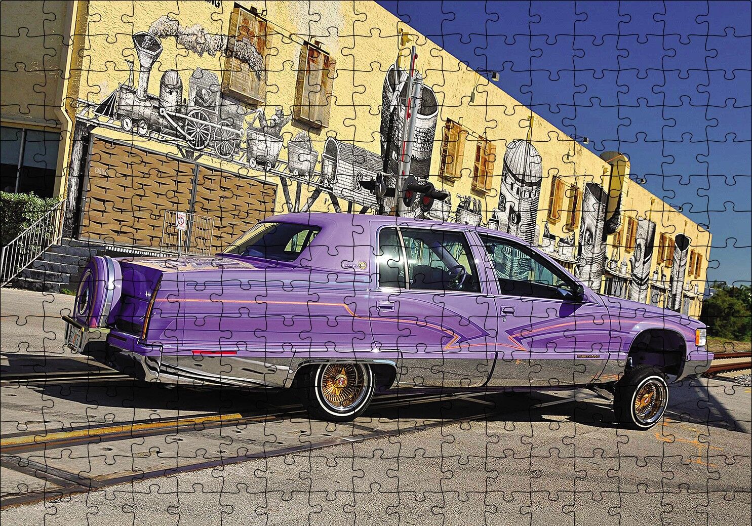 1995 Cadillac Fleetwood Otomobil Puzzle Yapboz MDF Ahşap 255 Parça 34 cm X 49 cm