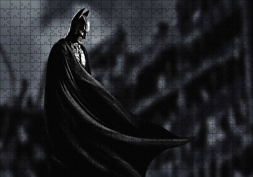 Batman Gecede Puzzle Yapboz MDF Ahşap 500 Parça 49 cm X 68 cm