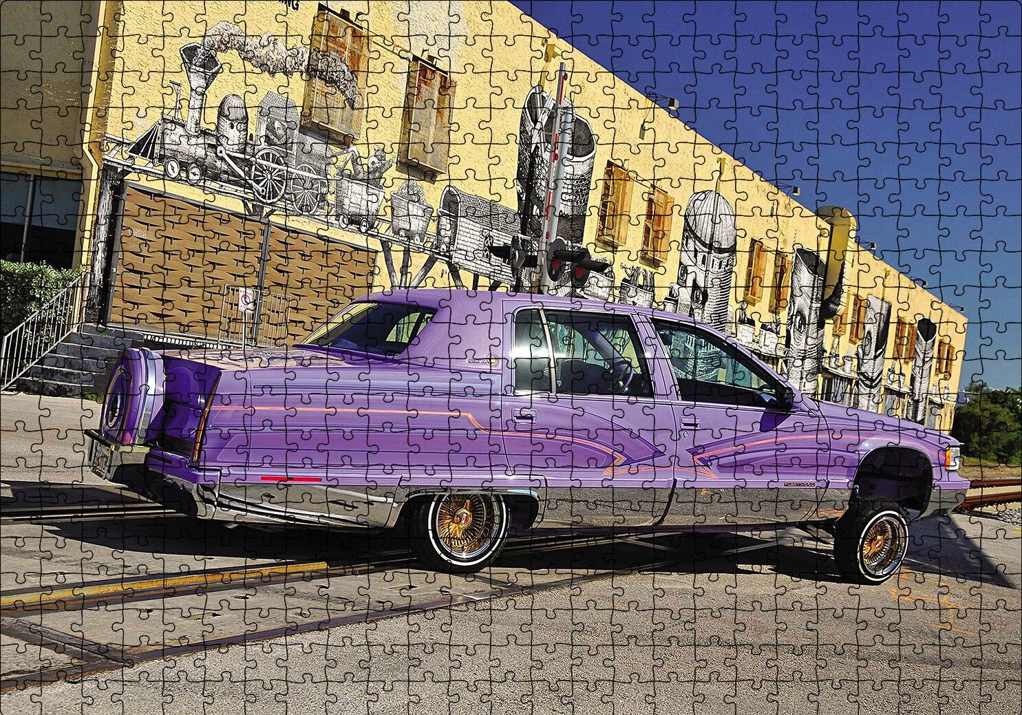 1995 Cadillac Fleetwood Otomobil Puzzle Yapboz MDF Ahşap 500 Parça 49 cm X 68 cm