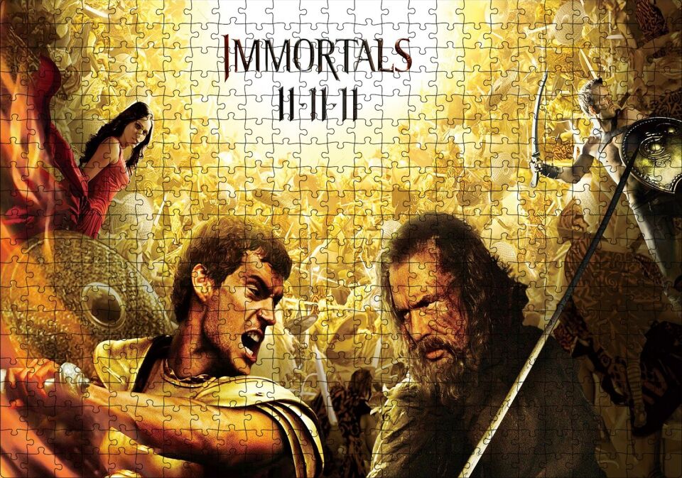Ölümsüzler İki Karakter Puzzle Yapboz MDF Ahşap 500 Parça 49 cm X 68 cm