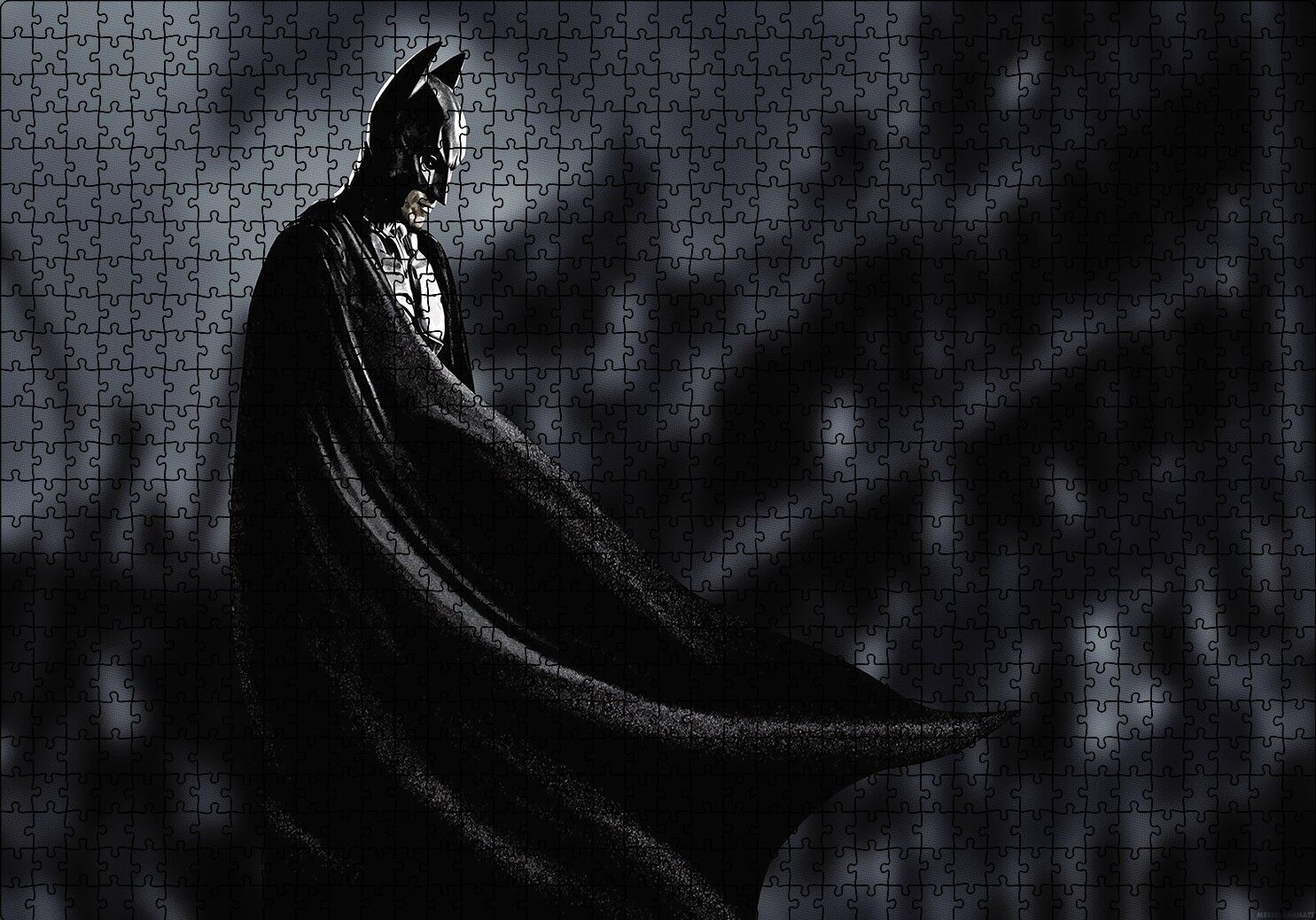 Batman Gecede Puzzle Yapboz MDF Ahşap 1000 Parça 49 cm X 68 cm