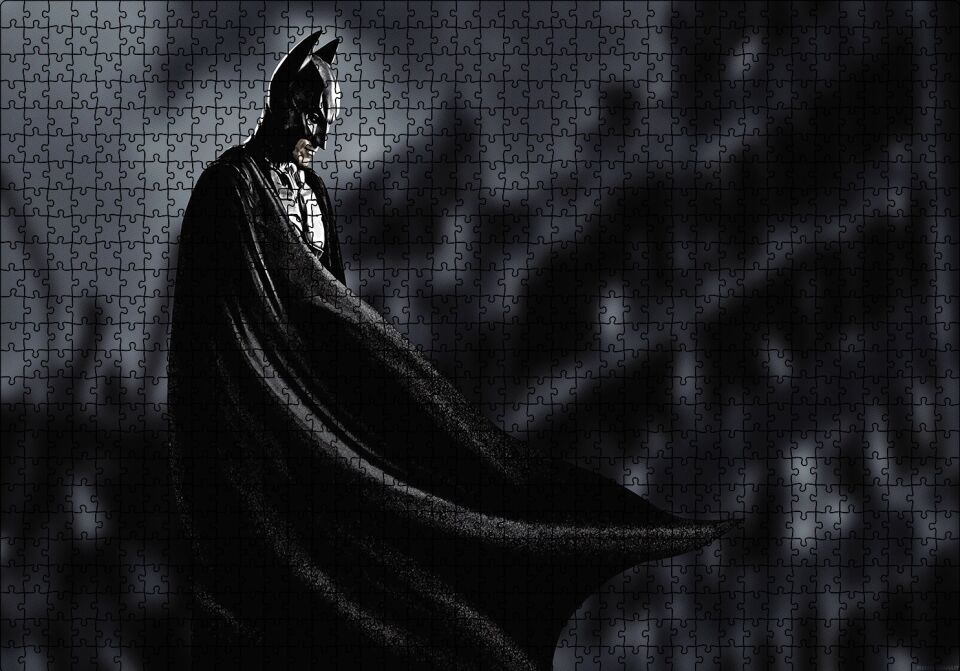 Batman Gecede Puzzle Yapboz MDF Ahşap 1000 Parça 49 cm X 68 cm